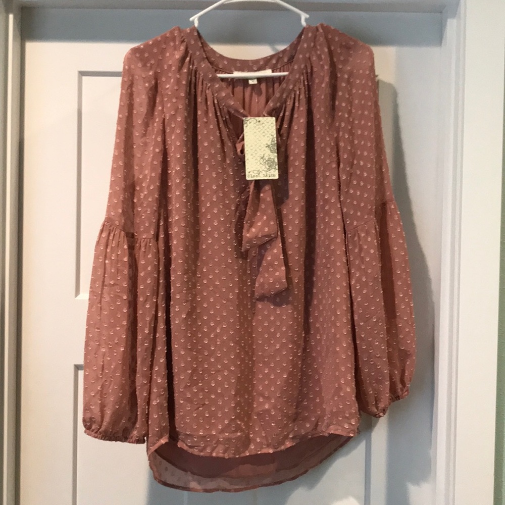 NWT pink Black Rain blouse